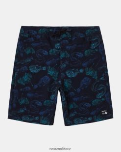 dna RVCA unisex Horton kraťasy s elastickým pasem tmavě modrá BN4N08112