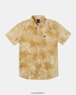 oblečení RVCA muži bělící manšestrová košile s krátkým rukávem máslový BN4N08225