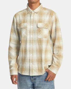 oblečení RVCA muži flanelová košile s dlouhým rukávem na denní směnu khaki BN4N08457