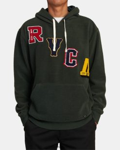oblečení RVCA muži letterman mikina s kapucí lovecký zelený BN4N08480