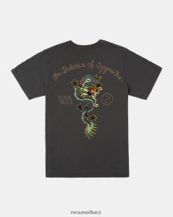 oblečení RVCA muži neonové tričko s drakem pirátská černá BN4N0867