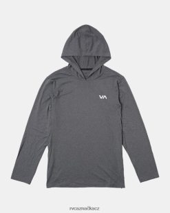 oblečení RVCA muži sportovní větrací technický top s kapucí vřes na dřevěném uhlí BN4N08718