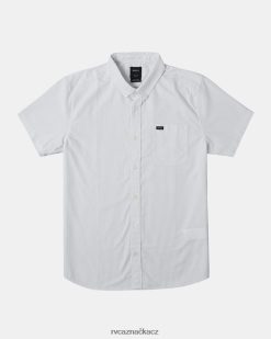 oblečení RVCA muži to udělá košili s krátkým rukávem s mikroproužky bílý BN4N08134