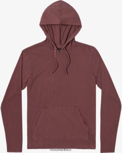 oblečení RVCA muži Tričko s dlouhým rukávem s kapucí s pigmentem ptc oxblood červená BN4N08966