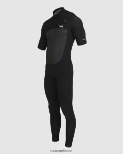 oblečení RVCA unisex Fullsuit s 2/2 balančním zipem na hrudi s krátkým rukávem Černá BN4N08635