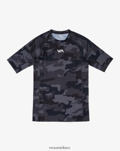oblečení RVCA unisex va sportovní vyrážka s krátkým rukávem černá kamufláž BN4N08852