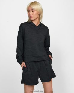 oblečení RVCA ženy C-able zkrácená tréninková mikina s kapucí Černá BN4N081264