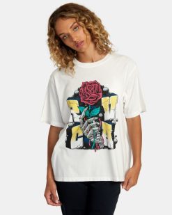 oblečení RVCA ženy mandroid tričko vintage bílá BN4N08269