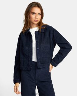 oblečení RVCA ženy opotřebovaná manšestrová košilová bunda půlnoc BN4N081662