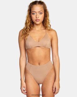 plavat RVCA ženy pevný vršek bikin crossback dřevo BN4N081355